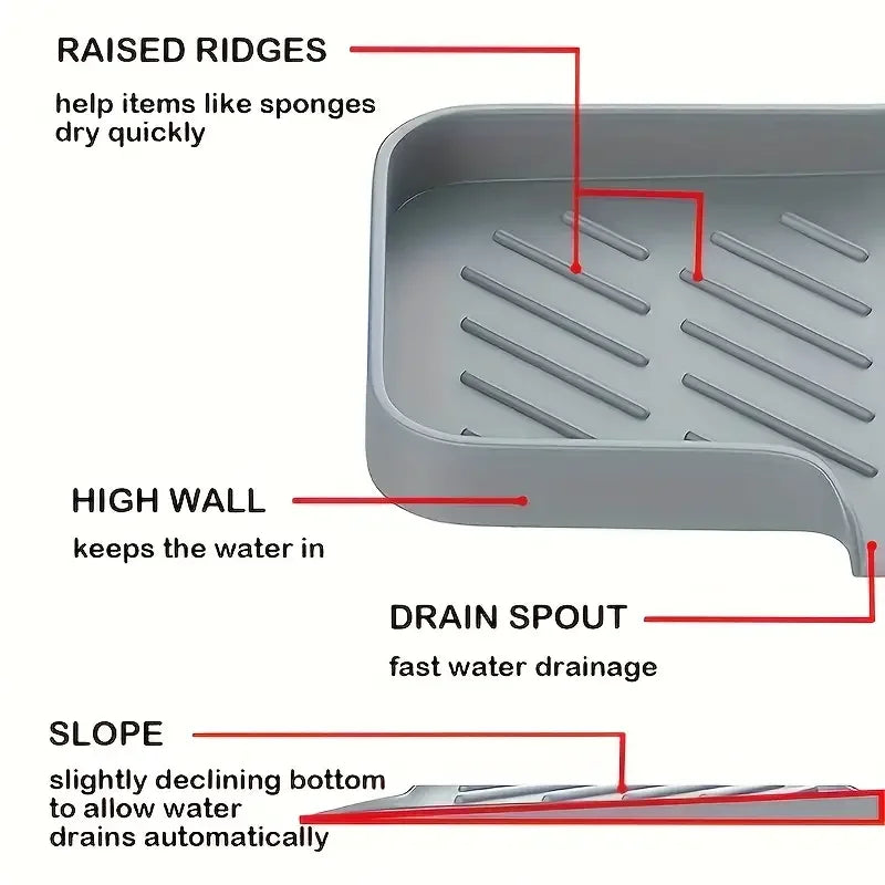 FlowDry Kitchen Tray - The No-Mess Sink Tray