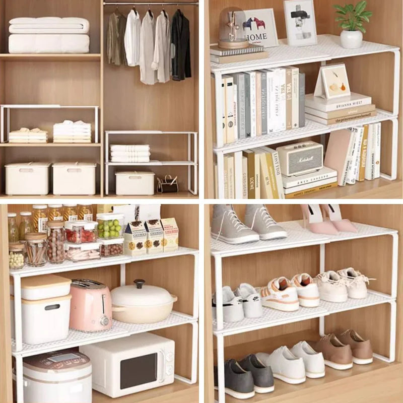 FlexiStack Expandable Closet Shelf Doubler (SpaceMax Grid Edition)